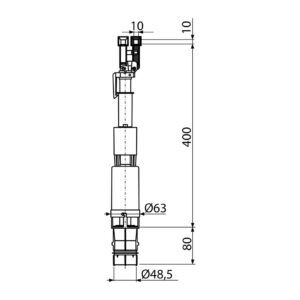 AlcaPlast A09B - Vypúšťací ventil pre Slimmodul