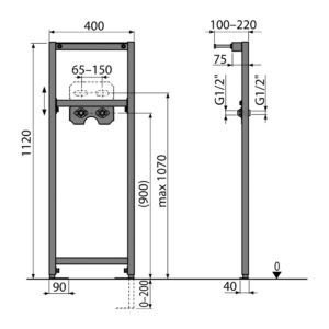 AlcaPlast A104B/1120 - Montážny rám pre batériu