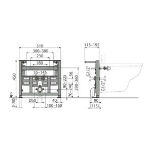 AlcaPlast A105/450 - Montážny rám pre bidet