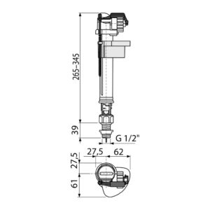 AlcaPlast A17-1/2" - Napúšťací ventil spodný