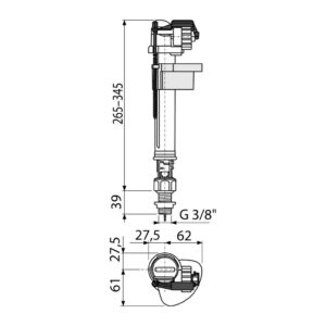 AlcaPlast A17-3/8" - Napúšťací ventil spodný