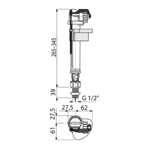 AlcaPlast A18-1/2" - Napúšťací ventil spodný kovový závit