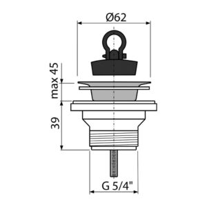 AlcaPlast A31 - Výpusť umývadlová 5/4" s nerezovou mriežkou DN63