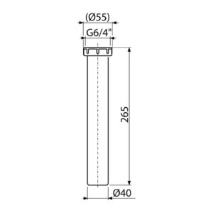 AlcaPlast A44MS-DN40 - Medzikus s prevlečnou maticou 6/4" a jednou prípojkou