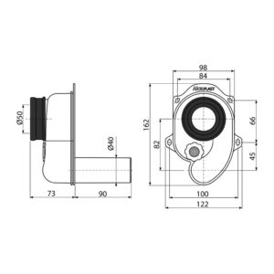 AlcaPlast A45B - Sifón pisoárový vodorovný DN40