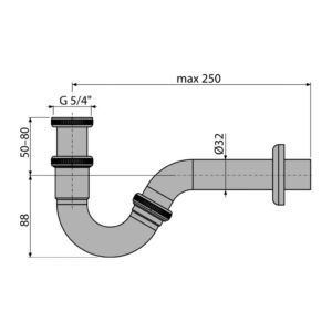 AlcaPlast A45G - Sifón bidetový DN32 kov