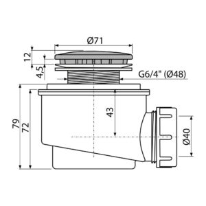 AlcaPlast A47CR-50 - Sifón vaničkový, chróm