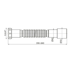 AlcaPlast A770 - Flexi pripojenie 6/4"×40/50 plast