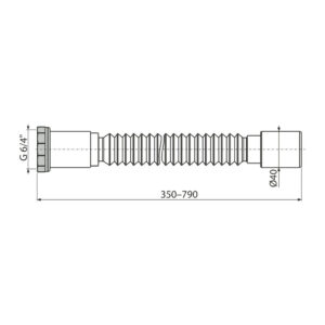 AlcaPlast A792 - Flexi pripojenie 6/4"×40 kov