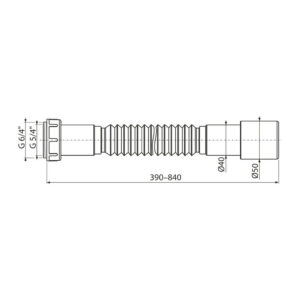 AlcaPlast A793 - Flexi pripojenie 6/4" s redukciou na 5/4"×50/40 plast