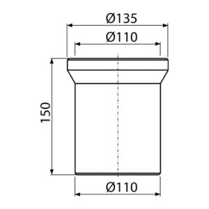 AlcaPlast A91-150 - Dopojenie k WC – nátrubok 150 mm