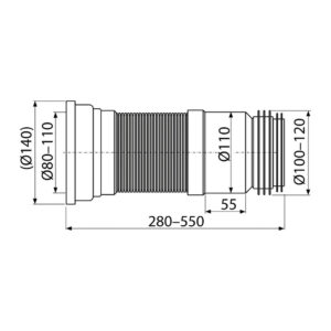 AlcaPlast A970 - Flexi napojenie k WC