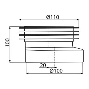 AlcaPlast A990 - WC manžeta excentrická