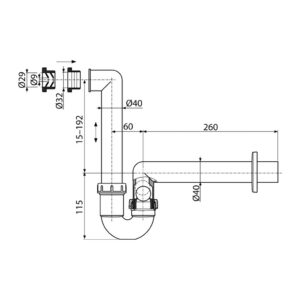 AlcaPlast AKS2 - Sifón pre odkvapkávajúci kondenzát DN40