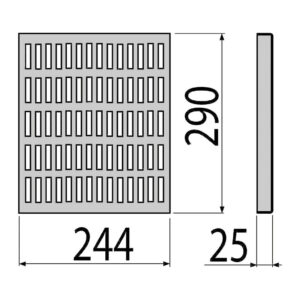 AlcaPlast APR2-1231 - Krycí rošt pre priemyselné vpuste APR2 nerez AISI 316L