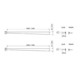 AlcaPlast APZ902M/1200 - Nerezová lišta pre spádovanú podlahu, pravá