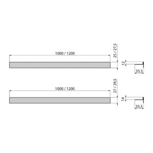 AlcaPlast APZ905M/1000 - Nerezová lišta pre spádovanú podlahu, obojstranná