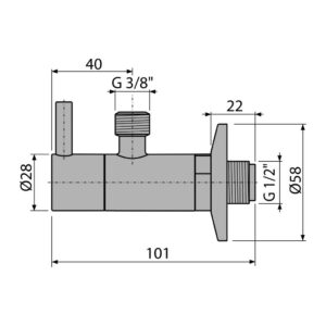 AlcaPlast ARV001 - Ventil rohový s filtrom 1/2"×3/8", guľatý