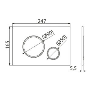 AlcaPlast M770 - Ovládacie tlačítko pre predstenové inštalačné systémy, biela-lesk/chróm-lesk