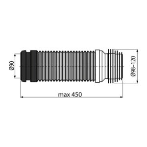 AlcaPlast M9006 - Koleno odpadu DN90/110 flexi