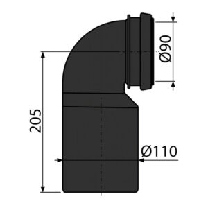 AlcaPlast M906 - Koleno odpadu komplet DN90/110