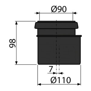 AlcaPlast M907 - Redukcia komplet DN90/110