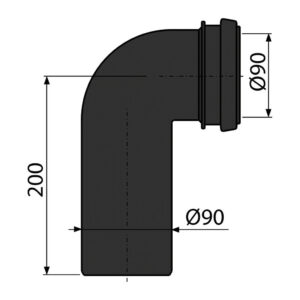 AlcaPlast M908 - Koleno odpadu komplet DN90/90