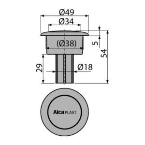 AlcaPlast P0014-ND - Tlačítko kompletné chróm (A05)