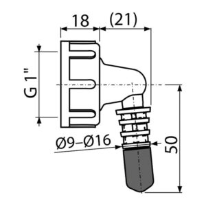 AlcaPlast P0049-ND - Kolienko komplet G1"/8–16