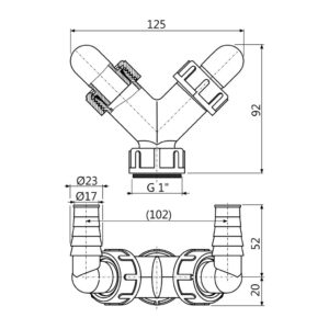 AlcaPlast P148 - Dvojité kolienko G1“/17–23