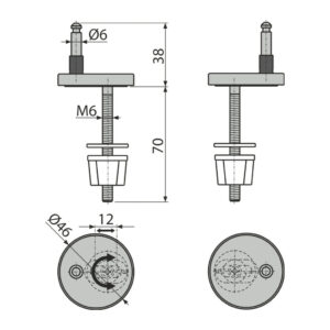 AlcaPlast P179 - Panty pre A64, A66, A67,  čep 6 mm (od roku 2015)