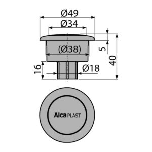 AlcaPlast V0011-ND - Tlačítko kompletné chróm (A2000)