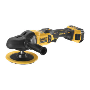 DeWalt DCM849P2 - Bezuhlíková aku leštička 18V, 125-180mm, 2x aku 5,0Ah, nabíjačka, brašňa