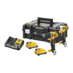 DeWalt DCK2110L2T - Sada aku skrutkovač DCD701 + uťahovák DCF801 12V, 2x aku 3,0Ah, nabíjačka, kufor Tstak