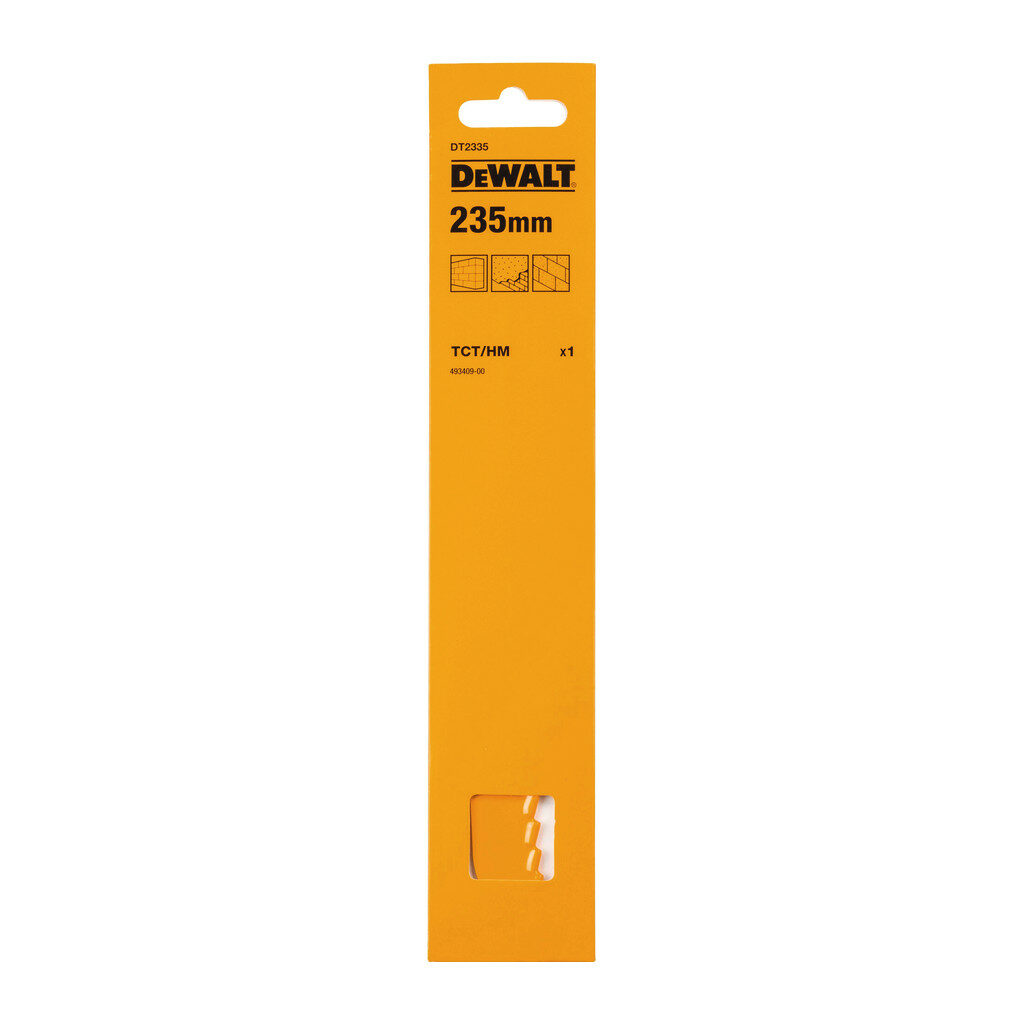 DeWalt DT2335 - Univerzálny pílový list s karbido-wolfrámovými hrotmi na tehly, keramiku, kov, 235mm, demoličné rezy, pre mečové píly, 1ks