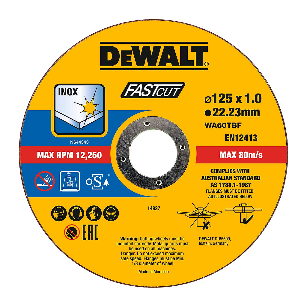 DeWalt DT20540 - Rezné kotúče na kov, 125mm, pre uhlové brúsky, 1mm, 100ks