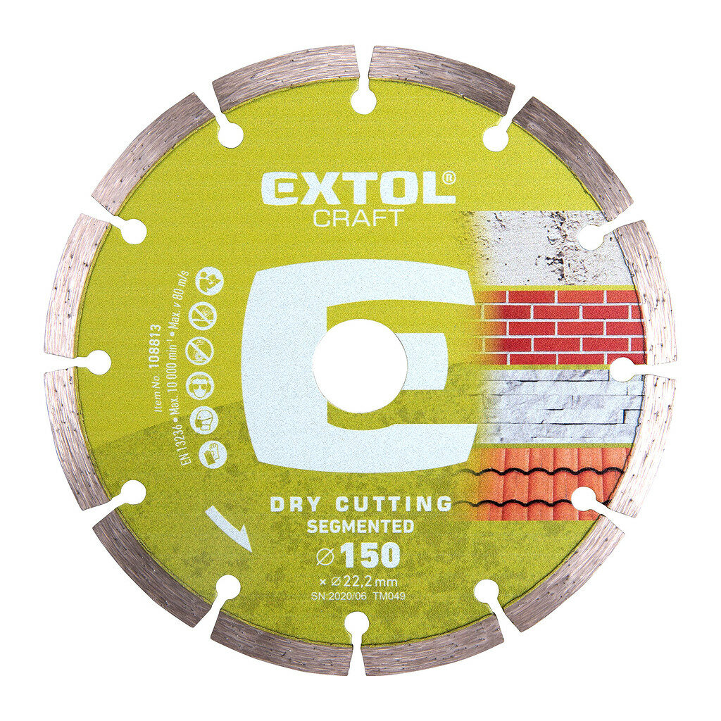 Extol Craft 108813 - Kotúč rezný diamantový segmentový, 150mm