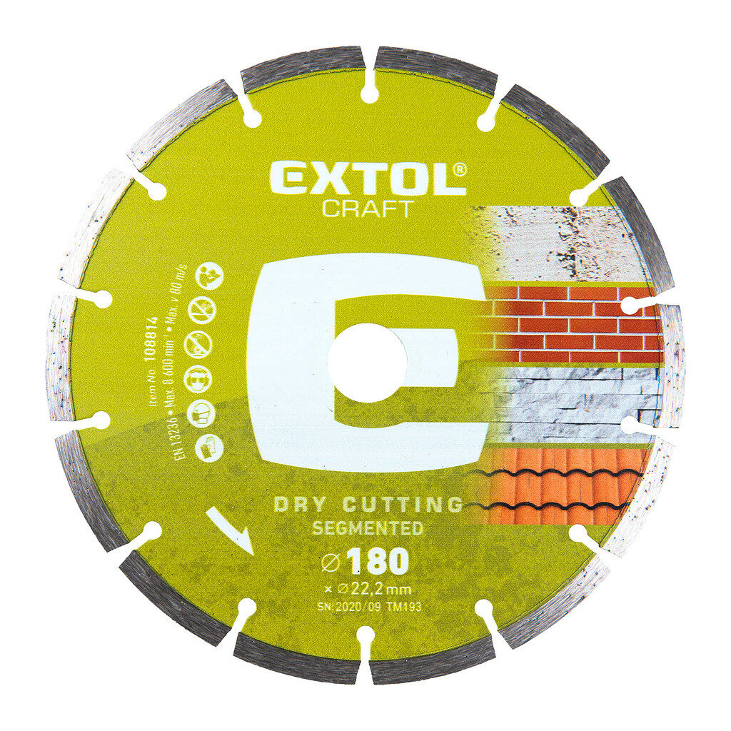 Extol Craft 108814 - Kotúč rezný diamantový segmentový, 180mm