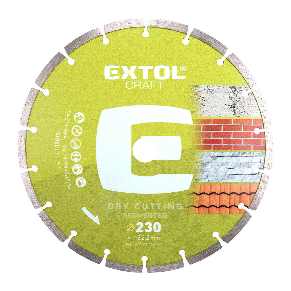 Extol Craft 108815 - Kotúč rezný diamantový segmentový, 230mm