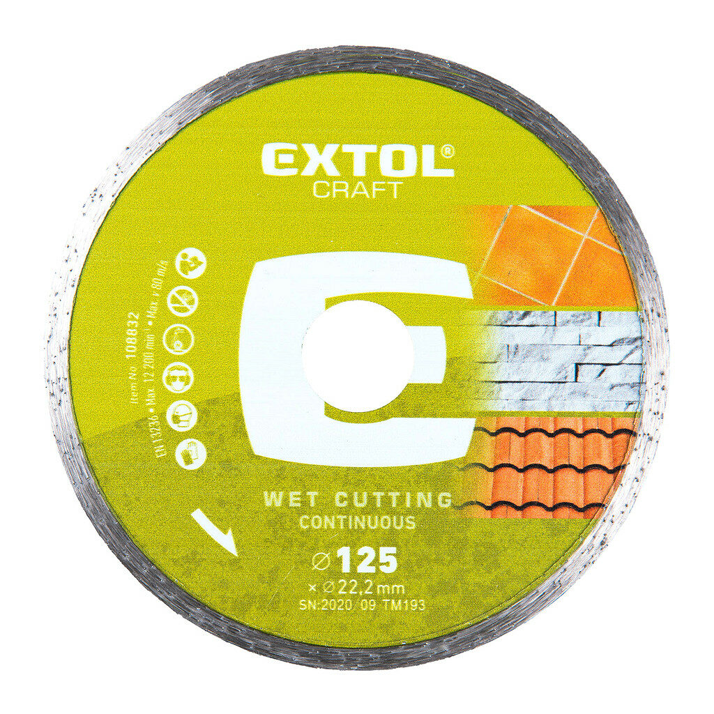 Extol Craft 108832 - Kotúč rezný diamantový plný, 125mm