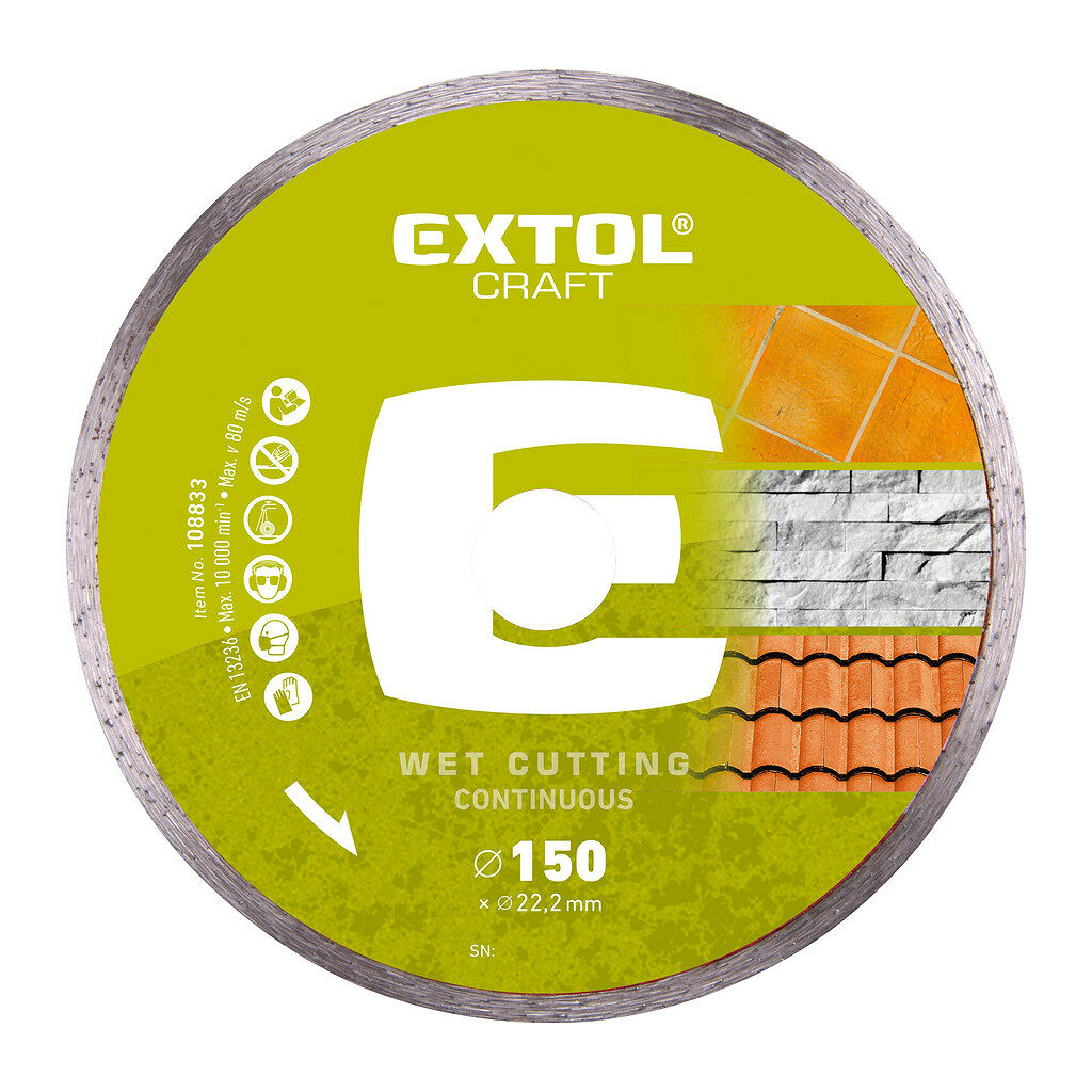 Extol Craft 108833 - Kotúč rezný diamantový plný, 150mm