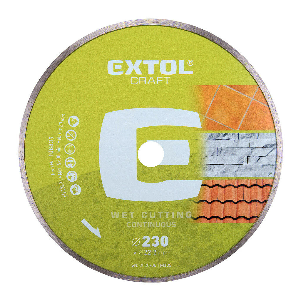 Extol Craft 108835 - Kotúč rezný diamantový plný, 230mm