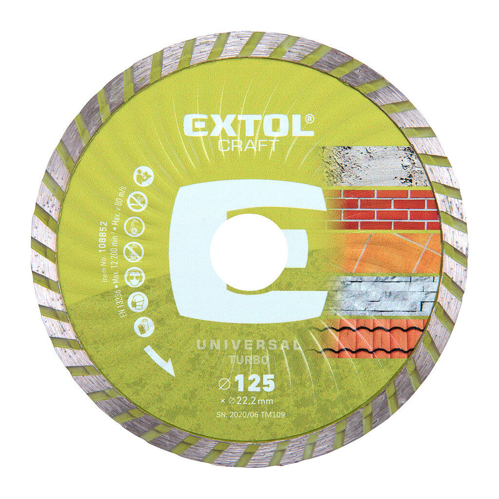 Extol Craft 108852 - Kotúč rezný diamantový Turbo, 125mm