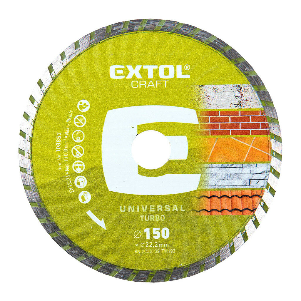 Extol Craft 108853 - Kotúč rezný diamantový Turbo, 150mm