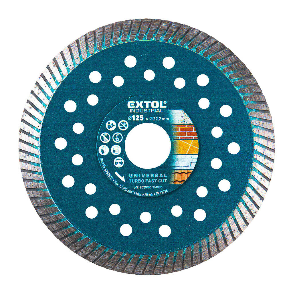 Extol Industrial 8703052 - Kotúč rezný diamantový Turbo Fast Cut, 125mm