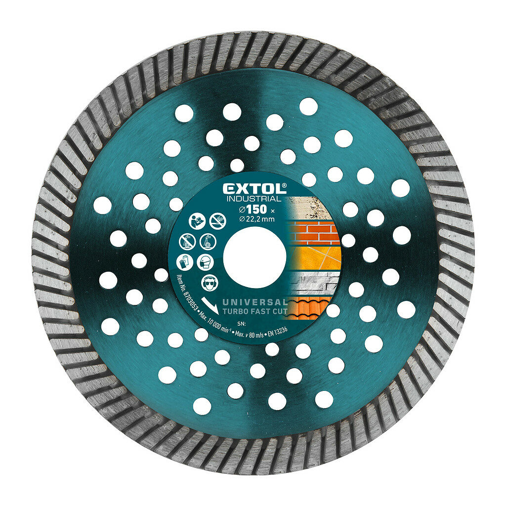 Extol Industrial 8703053 - Kotúč rezný diamantový Turbo Fast Cut, 150mm