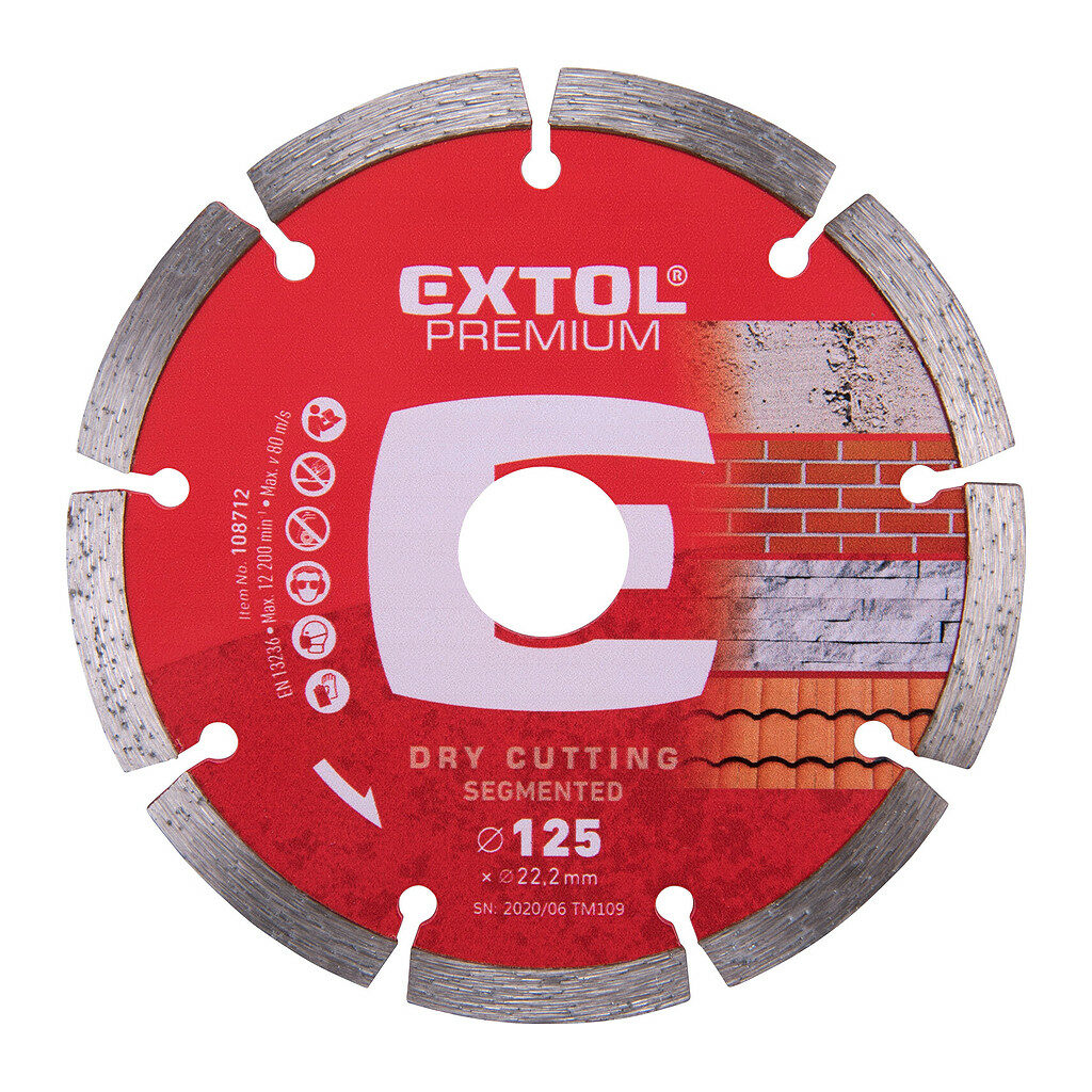 Extol Premium 108712 - Kotúč rezný diamantový segmentový, 125mm