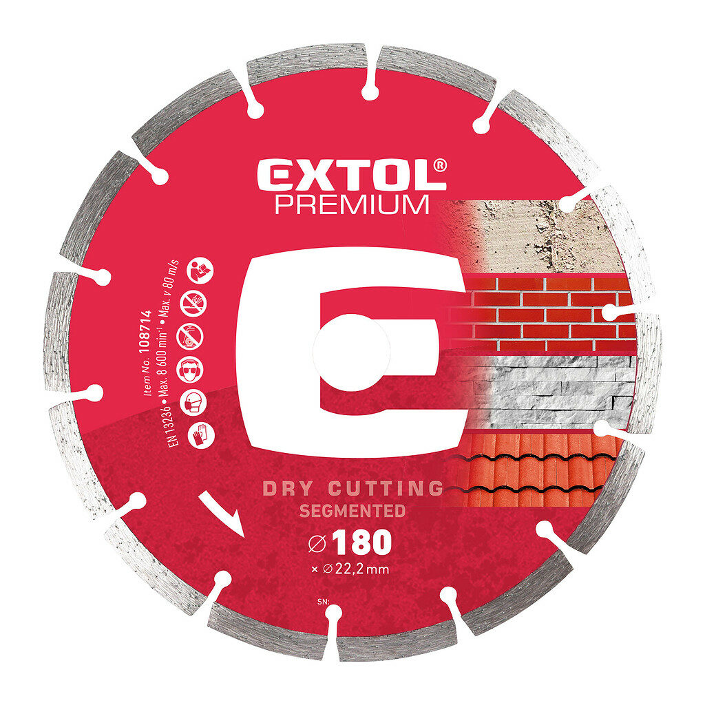 Extol Premium 108714 - Kotúč rezný diamantový segmentový, 180mm