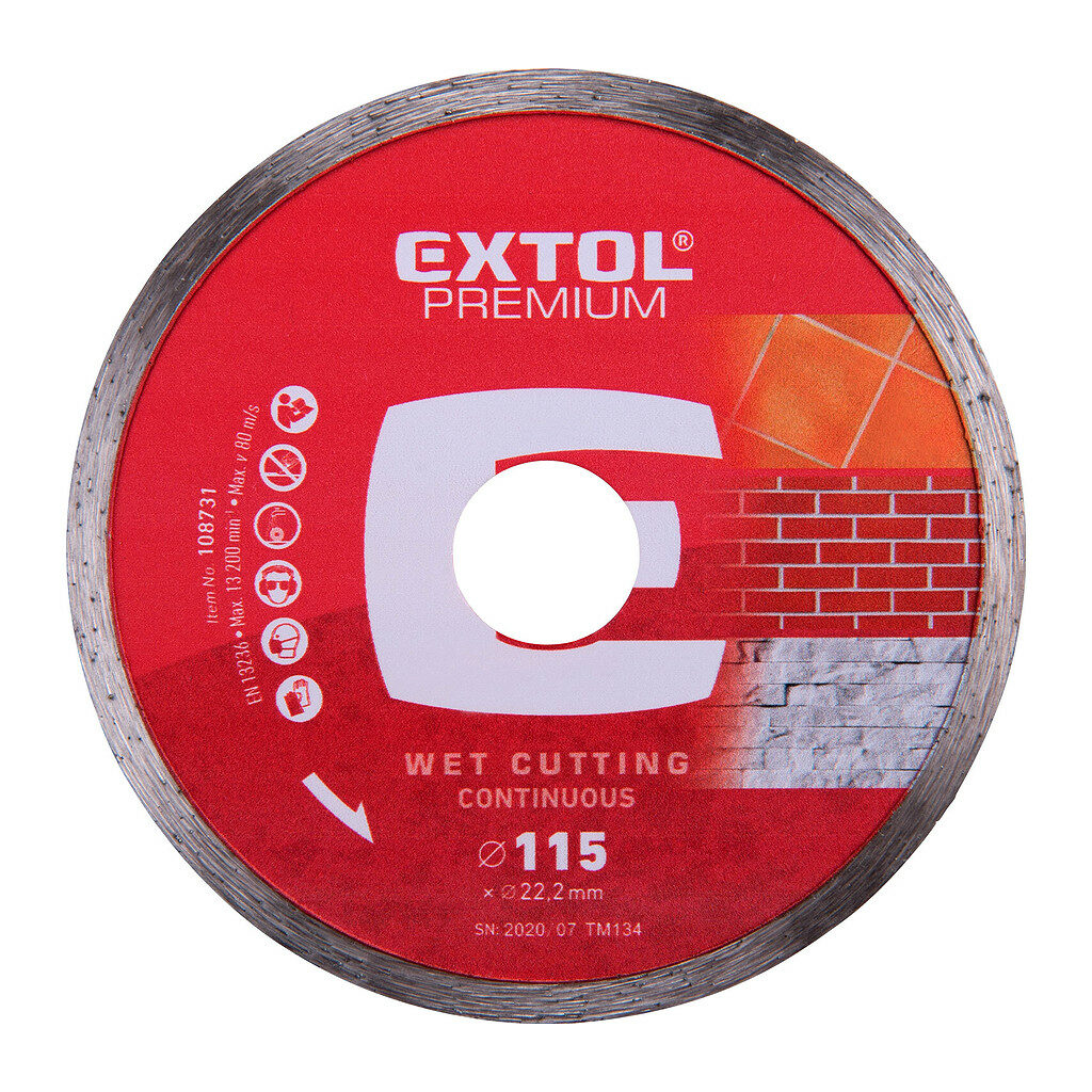 Extol Premium 108731 - Kotúč rezný diamantový plný, 115mm