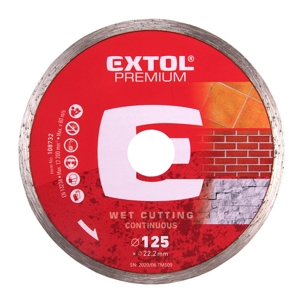 Extol Premium 108732 - Kotúč rezný diamantový plný, 125mm